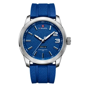 NAVIFORCE NF9202- Blue Dial silver  case silicon blue straps